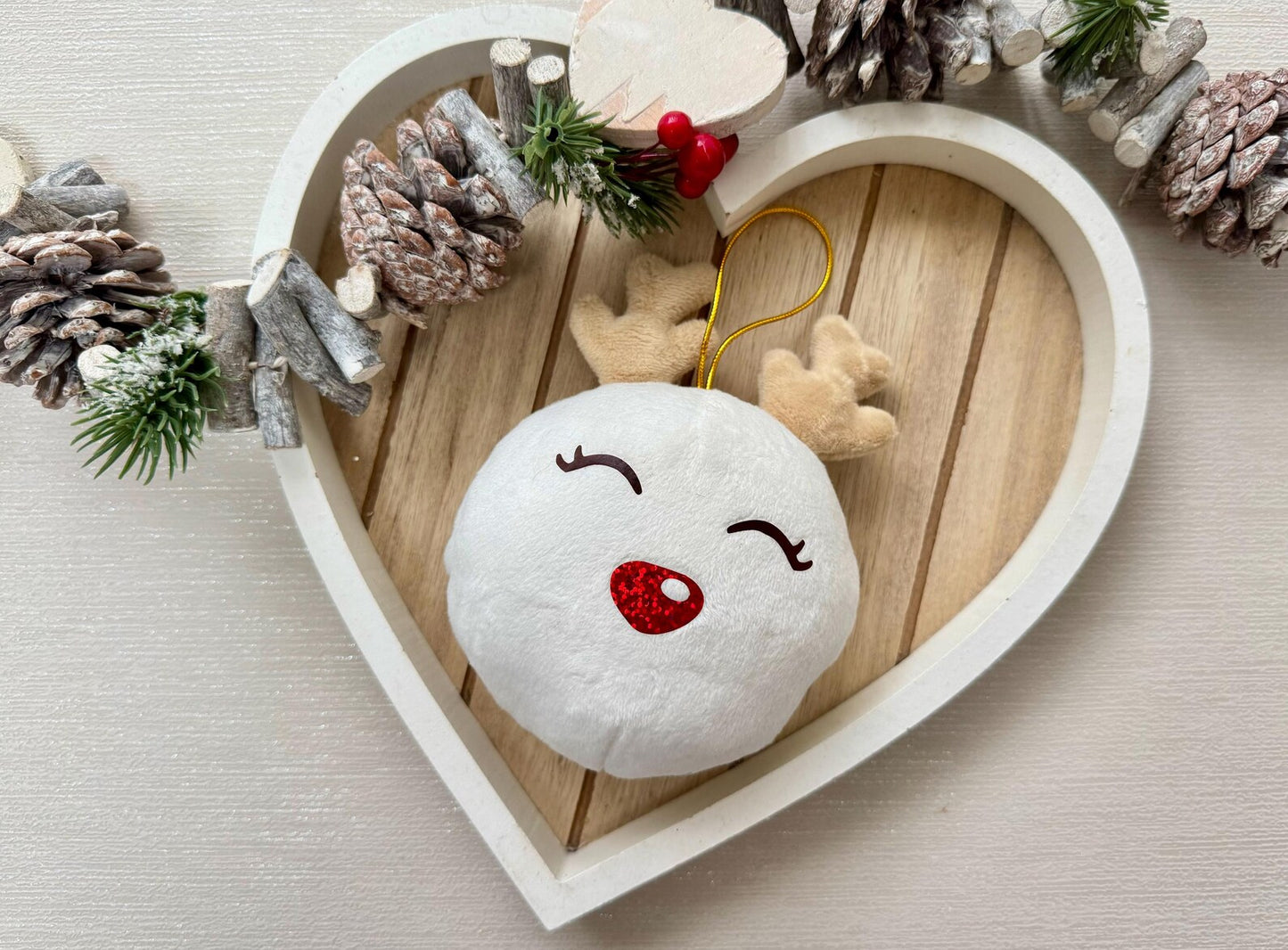 Personalised Plush Reindeer Bauble