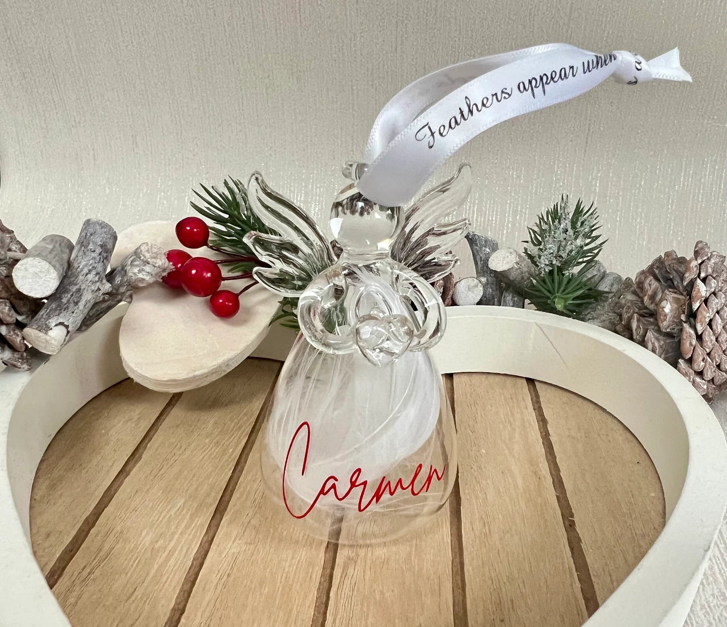 Personalised Glass Angel Bauble