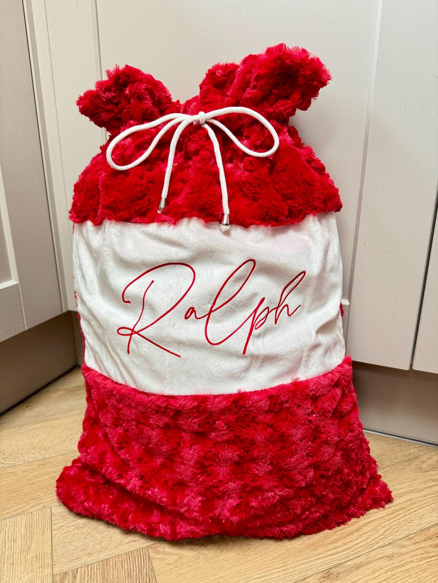Personalised Red Plush Santa Sack