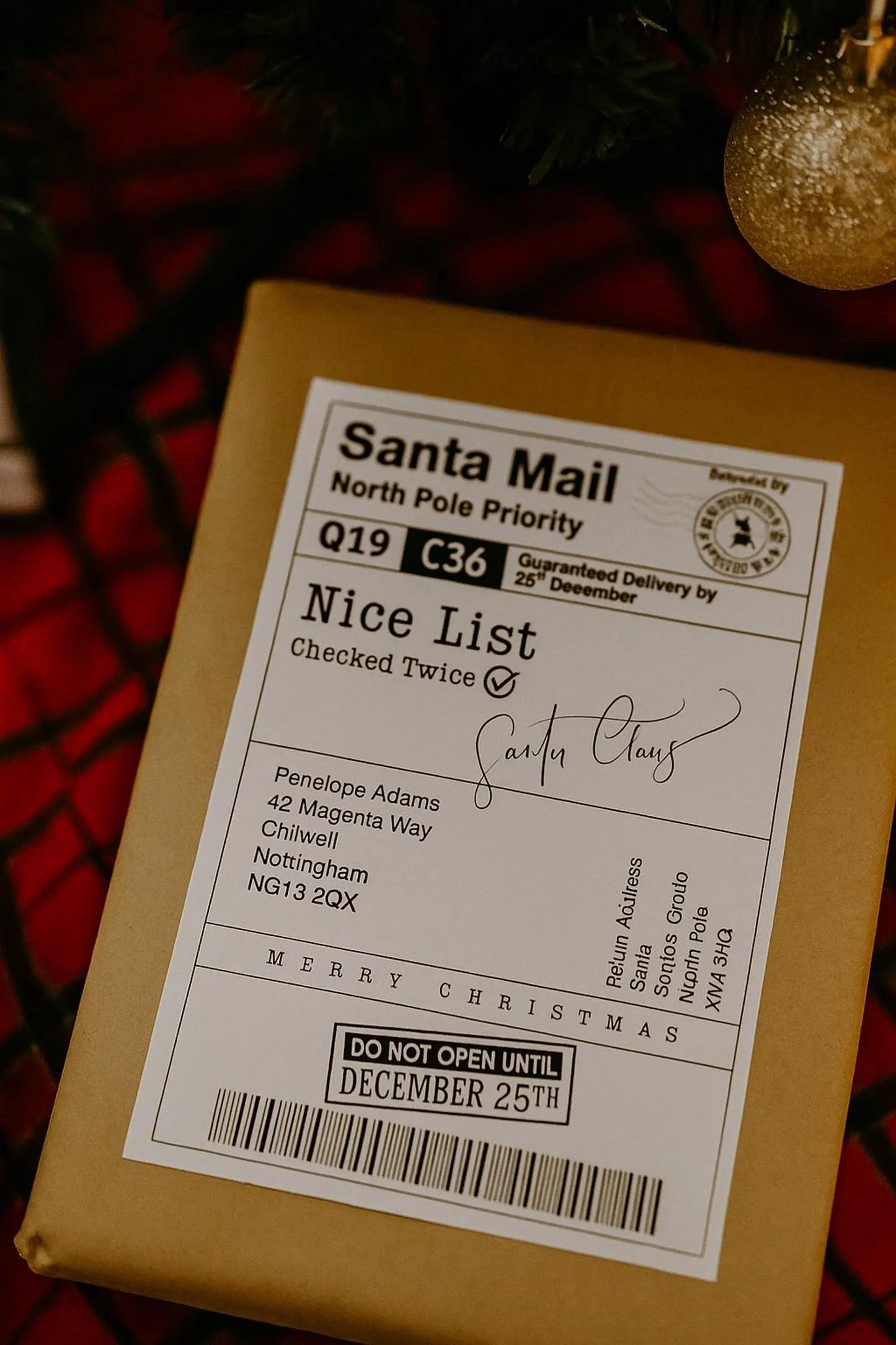 Santa/Elf Mail 6x4" Label
